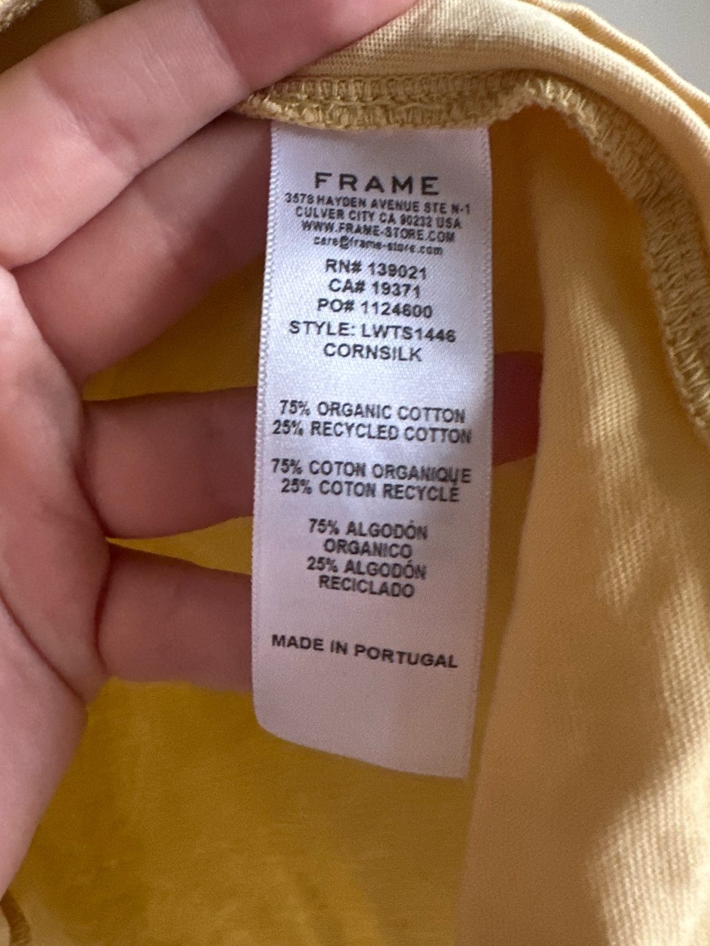 Frame Cotton Flutter Sleeve Summer Tee Muscle Tank in Cornsilk - Picture 6 of 9
